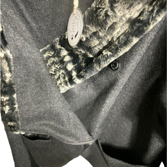 Giselle Shepatin Gray Wool Faux Fur Samantha Jacket - Picture 7 of 14